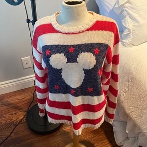 Vintage Disney sweater red white and blue Stars and Stripes